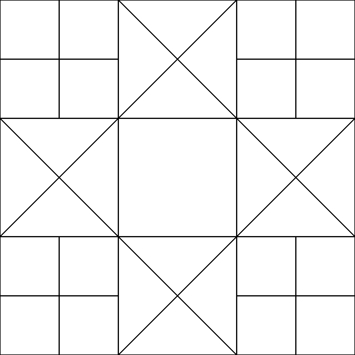 Pattern 95, Ohio Star Four Patch barn quilt pattern thumbnail
